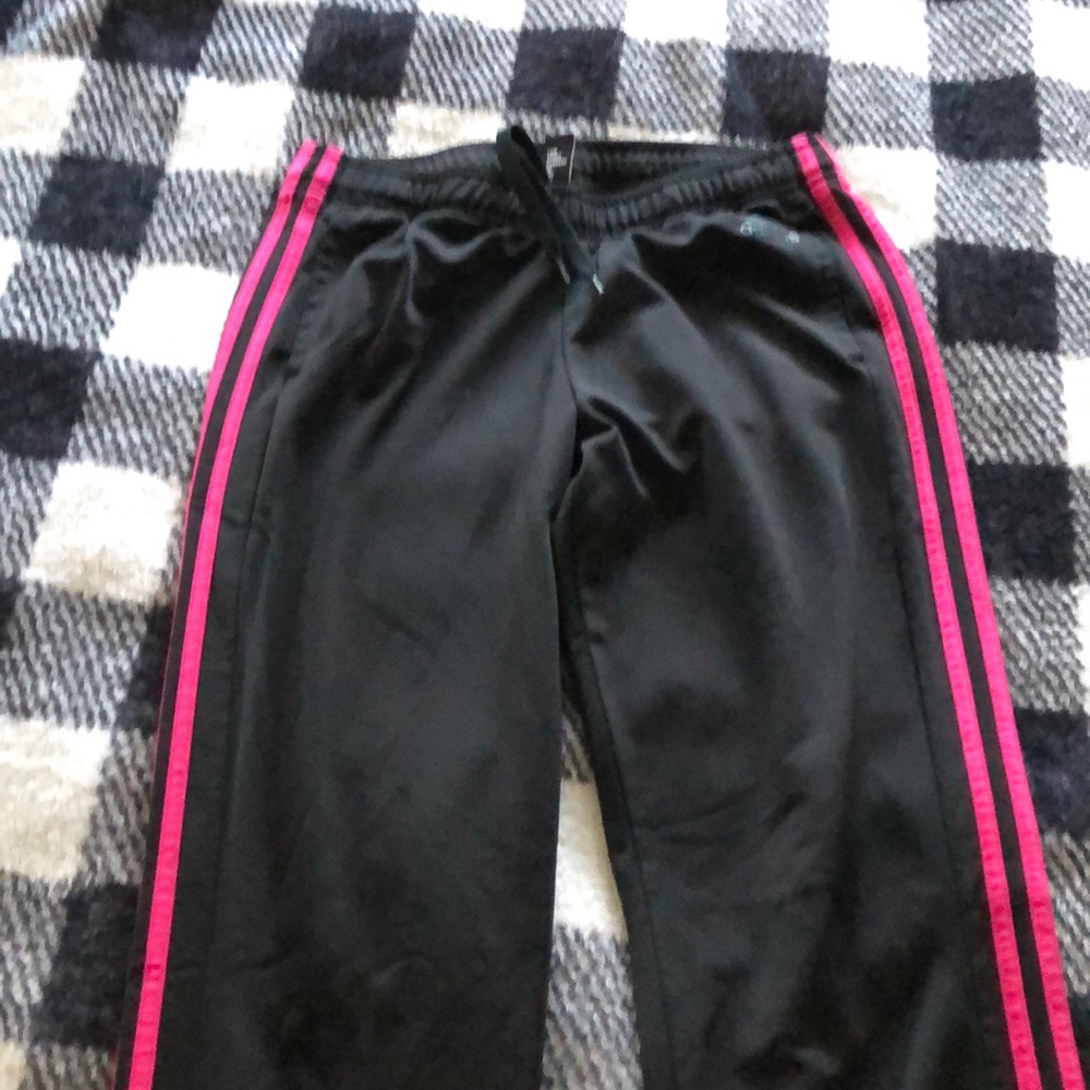 Black & pink adidas joggers